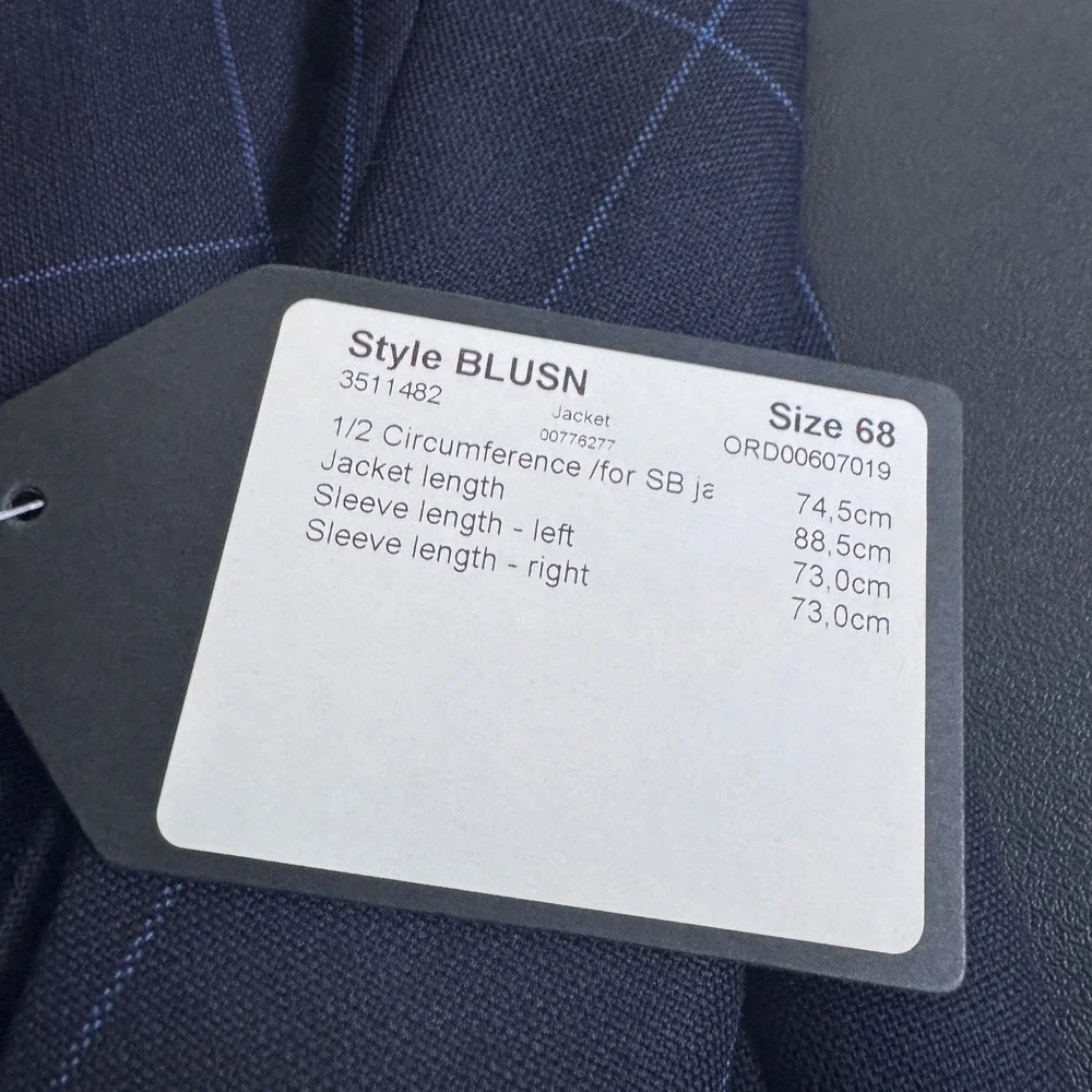 Custom Tailored 3-Piece Suit Mens 54L 50x34 Blue Windowpane Worsted Wool England